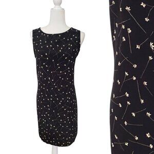 Vintage 1990s Black Floral Shift Dress Size Large